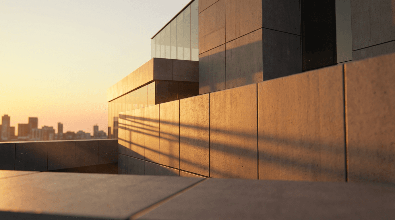 Geometric building facade detail